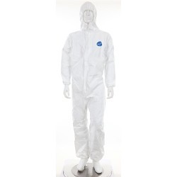 MCR Safety TY127SX4 Coverall, Men's, X4, White, Tyvek, 66 in Chest, 34 in Inseam Length